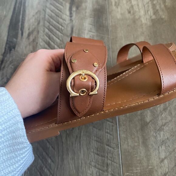 NWB Coach Harlow Sandal Brown Leather 7.5 - Picture 5 of 6